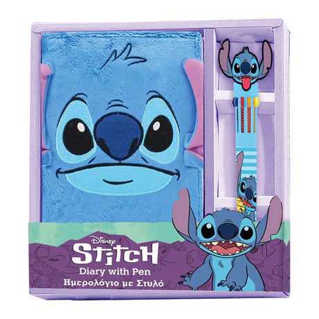 Libreta de lujo con bolígrafo de felpa Lilo Stitch