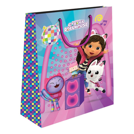 Bolsa de regalo de papel casa de muñecas Gabby 18x23x11 cm