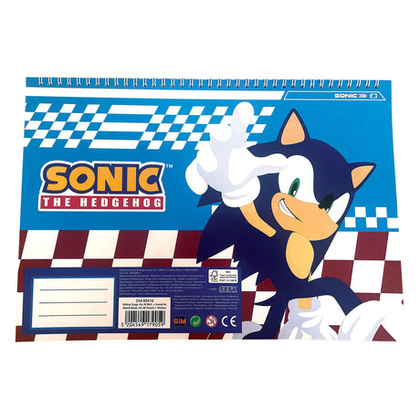Sonic schetsboek a4 spiraal - 40 vellen met stickers