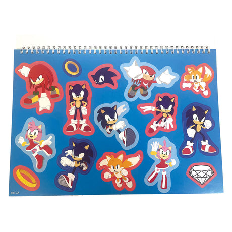 Sonic schetsboek a4 spiraal - 40 vellen met stickers
