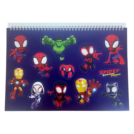 Spidey schetsboek a4 spiraal - 40 vellen met stickers