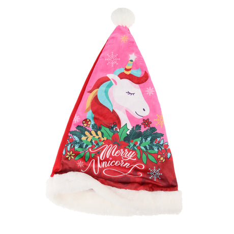 Unicornio con gorro de Papá Noel