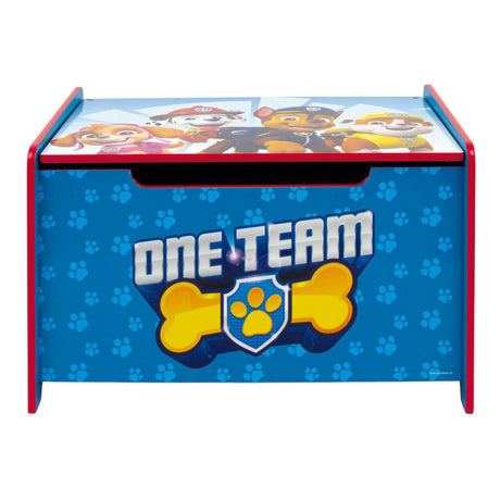 Caja de juguetes de madera de la patrulla canina