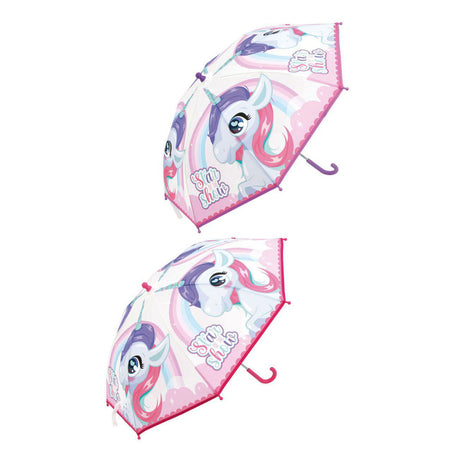 Unicornio paraguas transparente