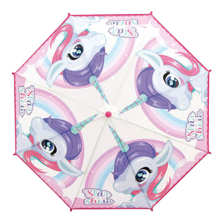 Unicornio paraguas transparente