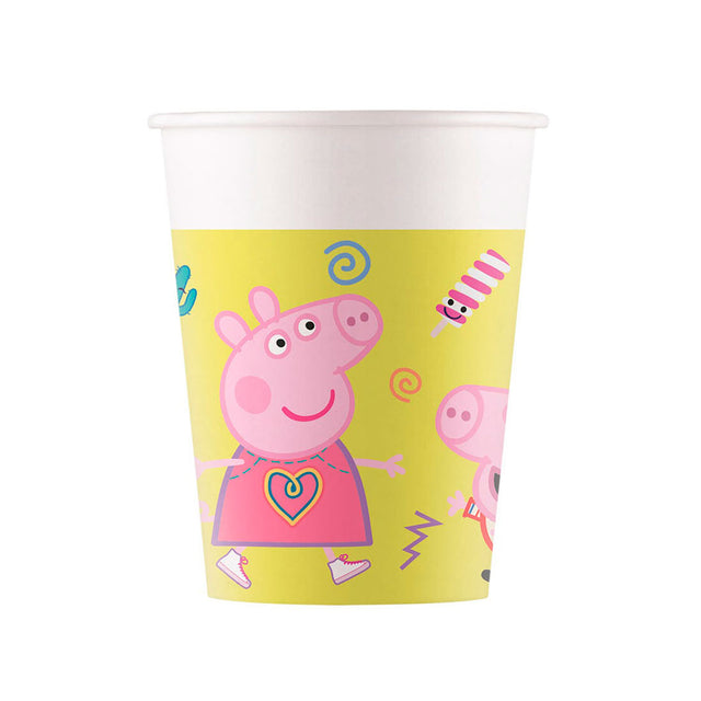 Vasos globos peppa pig, 8 uds.