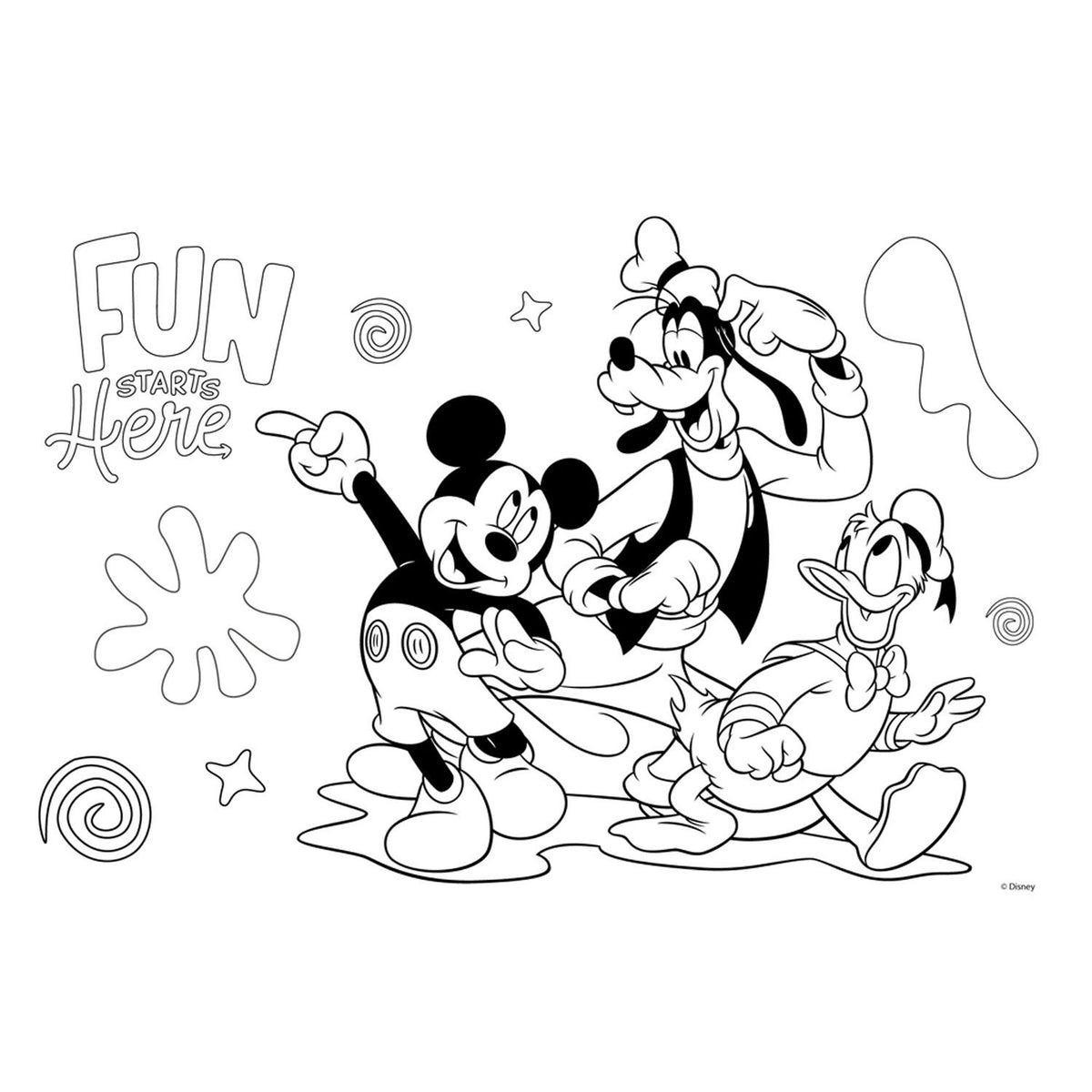 Páginas para colorear de Mickey Mouse Mickey Mouse con plantilla y pegatina