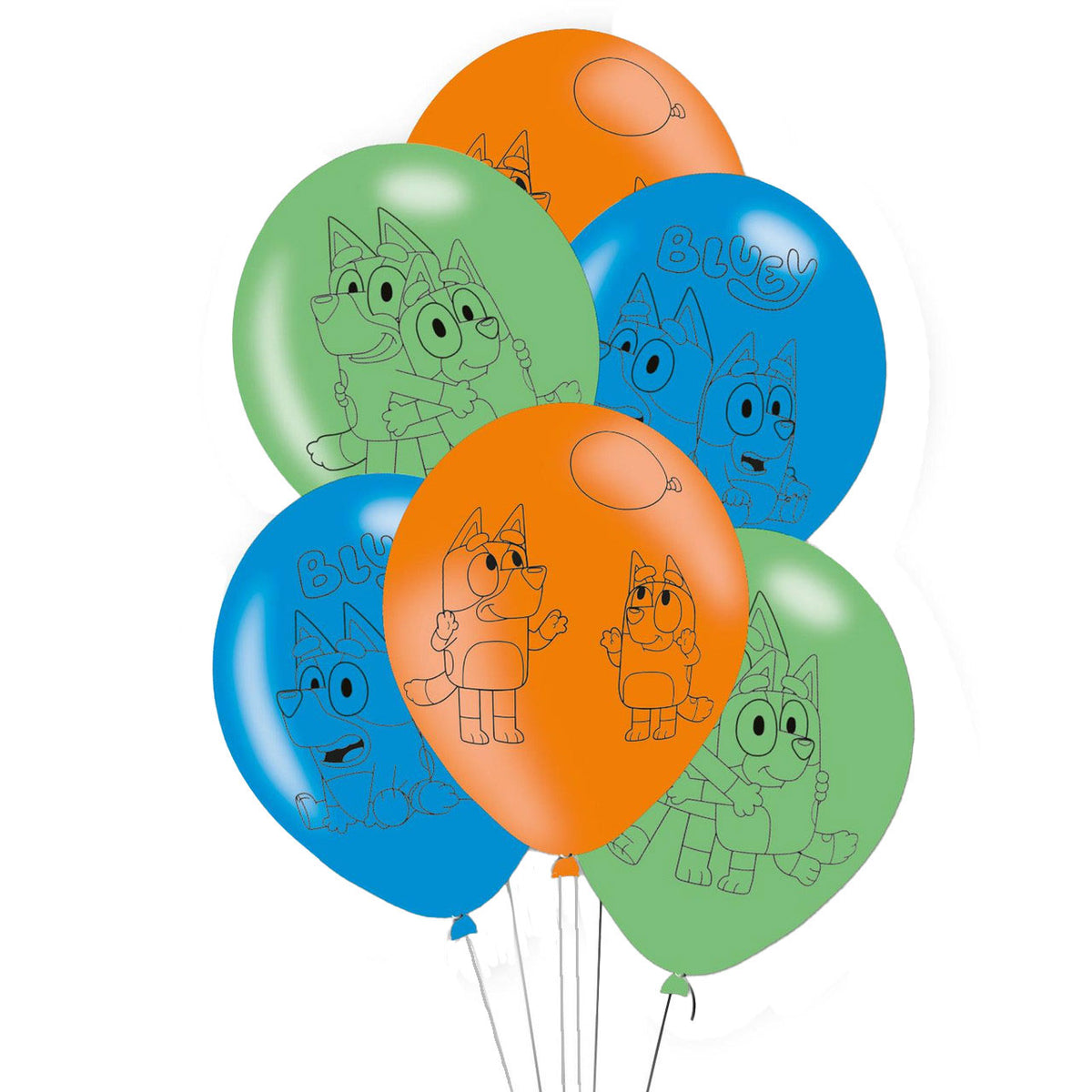 Globos azulados, 6 uds.