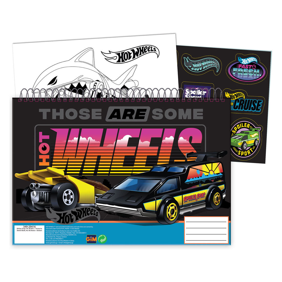 Bloc de dibujo hot wheels, 40 hojas