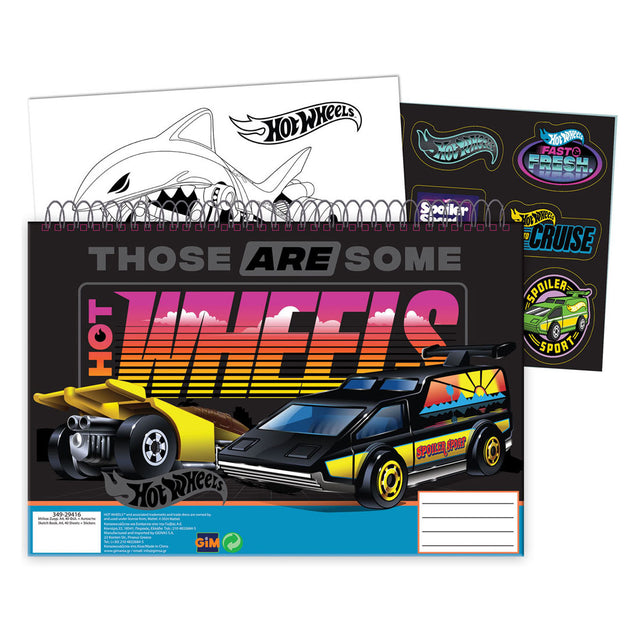 Bloc de dibujo hot wheels, 40 hojas
