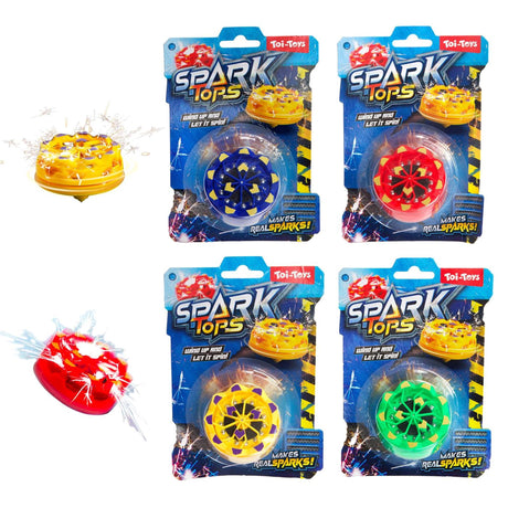 Toi-toys divertido peonza de cuerda que chispea con pedernal