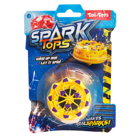 Toi-toys divertido peonza de cuerda que chispea con pedernal