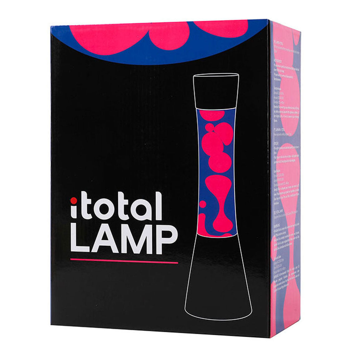 Lámpara de lava I-total - lámpara de lava - lámpara de ambiente - 40x11 cm - vidrio aluminio - 30w - violeta con lava rosa - negro - xl2347
