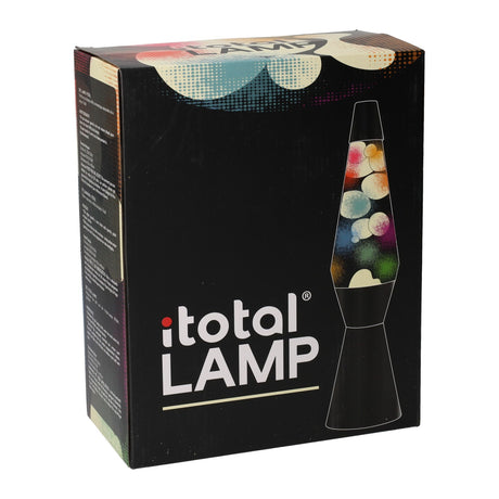 Lámpara de lava I-total - lámpara de lava - lámpara de ambiente - 40x11 cm - vidrio aluminio - 30w - transparente con lava de colores - negro - xl2340