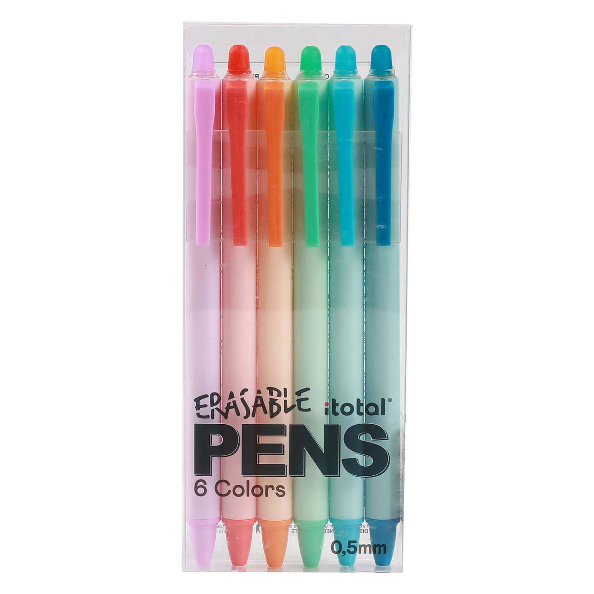 Bolígrafos borrables Itotal, 6 colores.