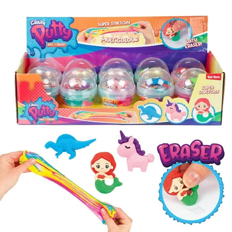 Toi-toys toi toys crazy putty slime arcoíris con goma de borrar en forma de animal