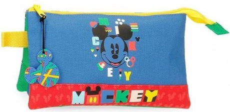 Estuche jim jam estuche mickey mouse 3 compartimentos 2 cremalleras