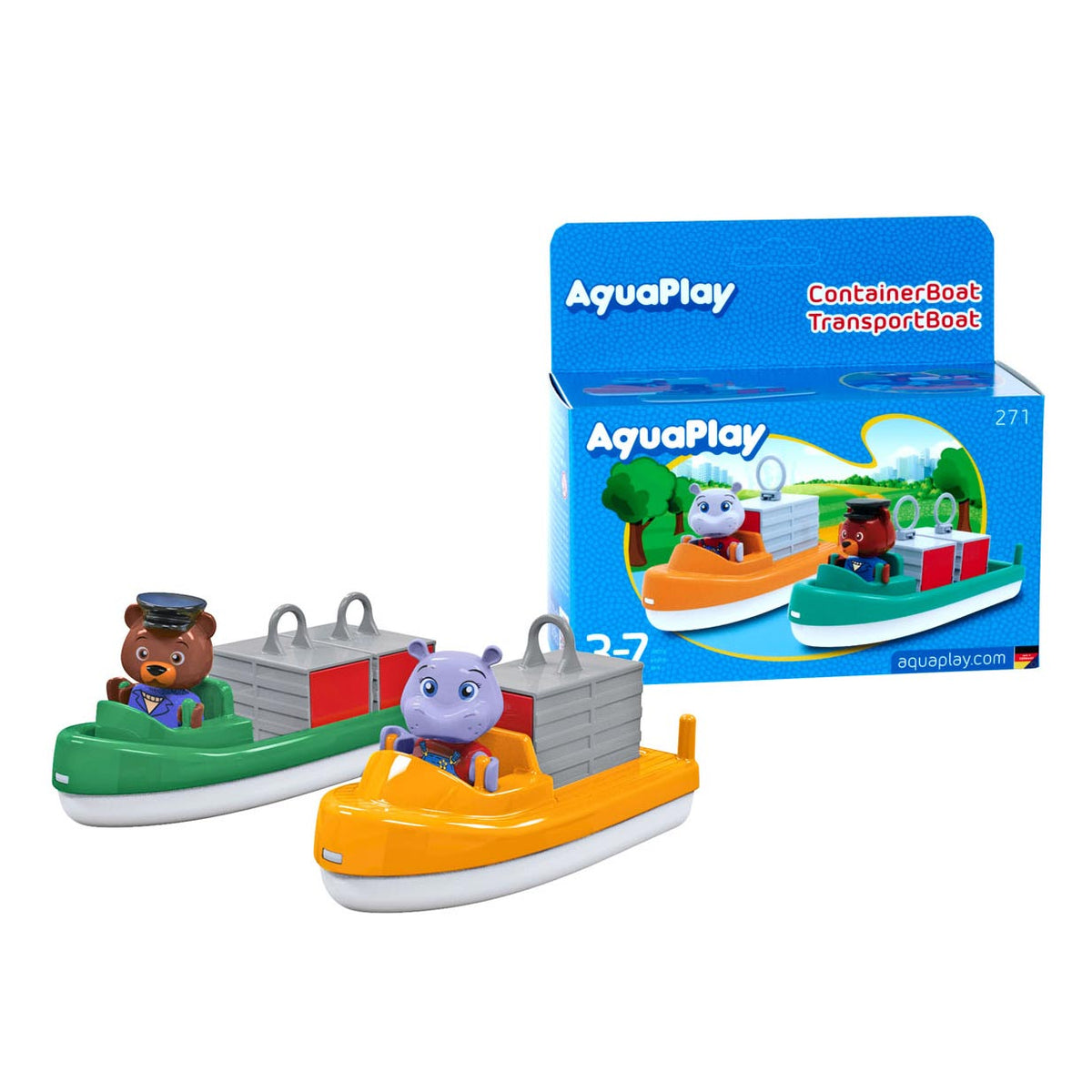 Aquaplay big - - barco de transporte de contenedores - accesorios para vías acuáticas