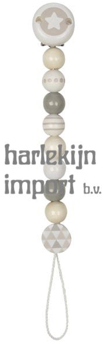 Cadena de chupete de madera Goki estrella gris