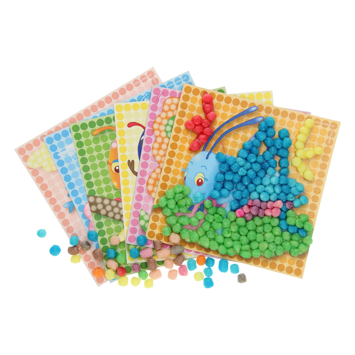 Tarjetas de mosaico Playmais decoran insectos