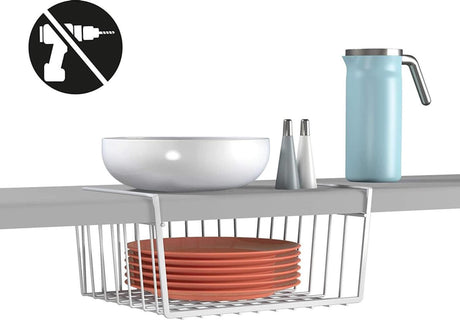 Cesta colgante Metaltex 40x26x14 cm metal blanco