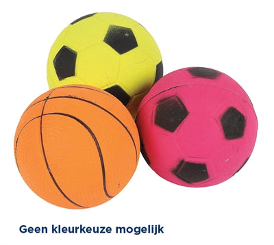 Feliz mascota pelotas deportivas neón