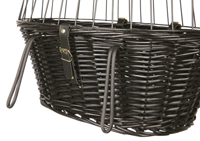 Trixie cesta delantera para bicicleta willow negro con cojín y capota