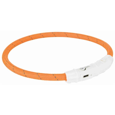 Trixie collar luminoso para perros flash USB TPU nylon naranja