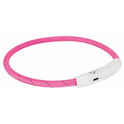 Trixie collar luminoso para perros flash USB TPU nylon rosa