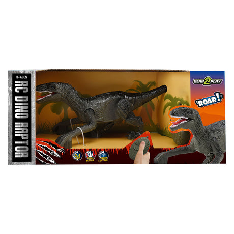 Robot dinosaurio rapaz controlable Gear2play RC de 2,4 GHz