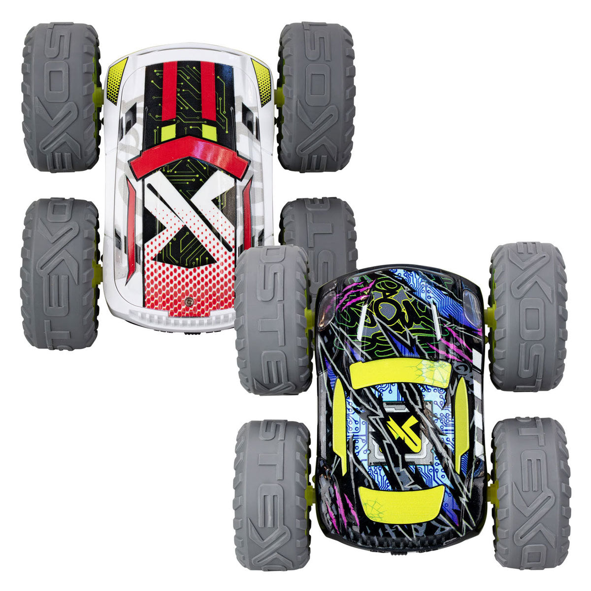 Exost rc 360 cross flash coche acrobático verde 1:18 - ruedas intermitentes - incl. batería recargable - coche rc