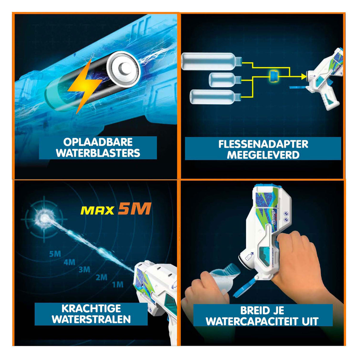 Silverlit hydro mad - mini pistolas de agua, paquete de 2