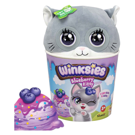 Silverlit winksies blueberry gatito - peluche interactivo en una taza de helado