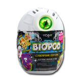 Dino cyberpunk único biópodo iluminado en plata