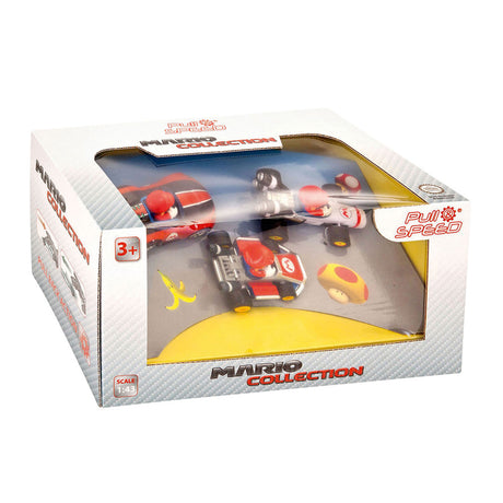Carrera super mario pull back coches de carreras, 3 uds.