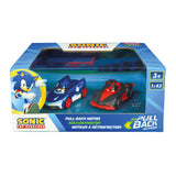 Carrera pull back car team sonic racing - paquete doble de sonic vs.