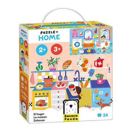 Puzzle de plátano panda juguetes educativos para el hogar 24 piezas de cartón.
