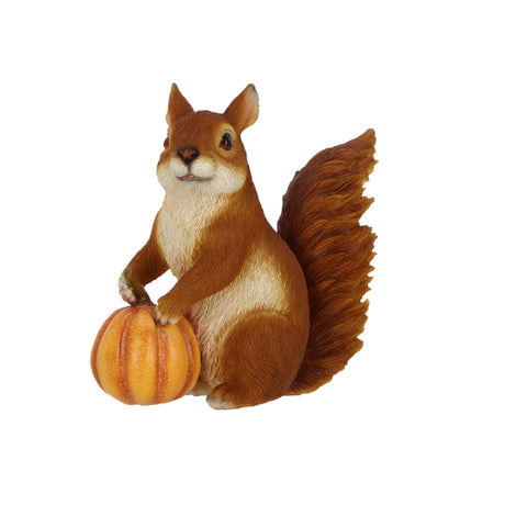 Esschert design ardilla con calabaza 15x6,8x15cm poliresina