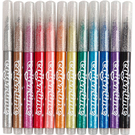 Colortime https: www.cchobby.nl -glittersticks-espesor de línea-2-mm-varios-colores-12-piezas-1-caja