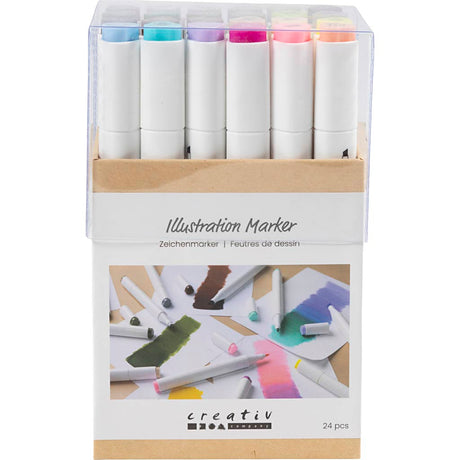Empresa creativa https: www.cchobby.nl marcador de dibujo-espesor de línea-1-8-mm-colores pastel-colores estándar-24-piezas-1-caja