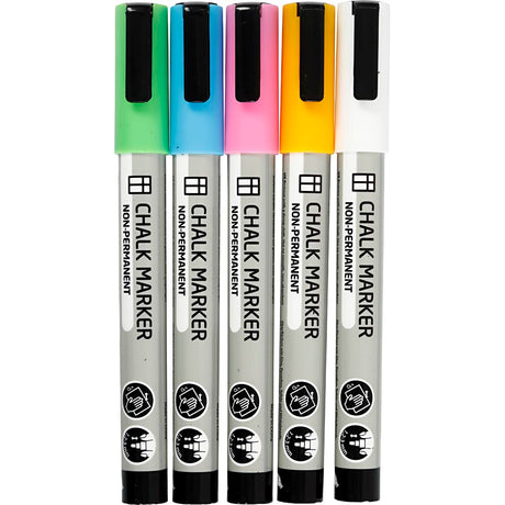 Empresa creativa https: www.cchobby.nl marcadores de tiza-espesor de línea-1-2-3-mm-colores-fuertes-5-piezas-1-caja