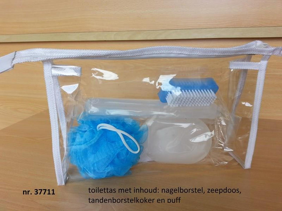 Neceser transparente con contenido 37711