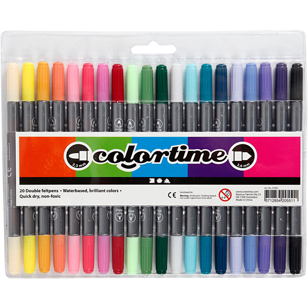 Creotime https: www.cchobby.nl colortime-doble-punta-linea-espesor-2-3-3-6-mm-extra-colores-20-piezas-1-caja