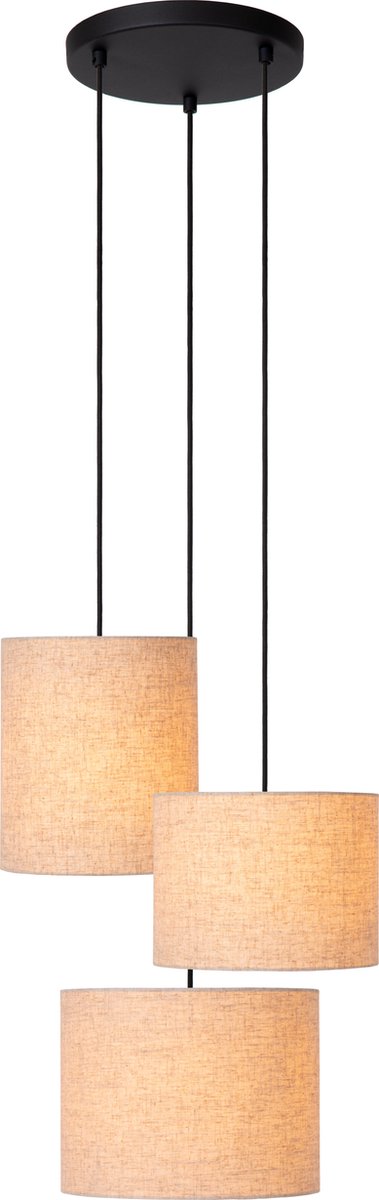 Lucide maya - lámpara colgante - ø 46 cm - 3xe27 - beige - japandi