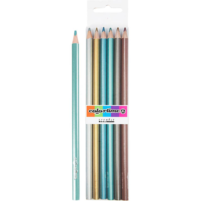 Https: www.cchobby.nl colortime-lápices-de-colores-l-17-45-cm-recambio-3-mm-metallic-colors-6-piece-1-box