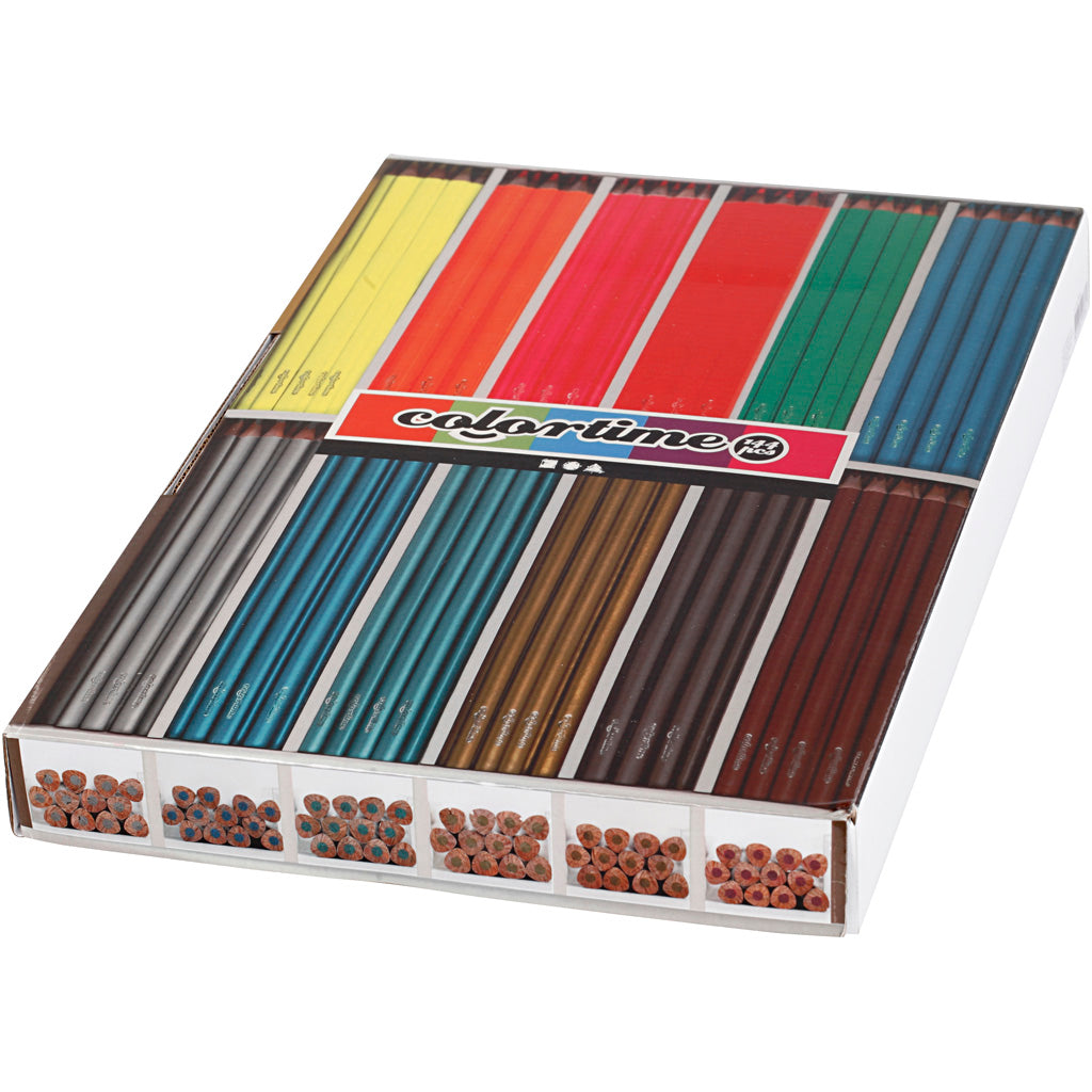 Empresa creativa https: www.cchobby.nl colortime-colored-pencils-l-17-45-cm-fill-3-mm-metallic-colors-neon-colors-144-piece-1-box