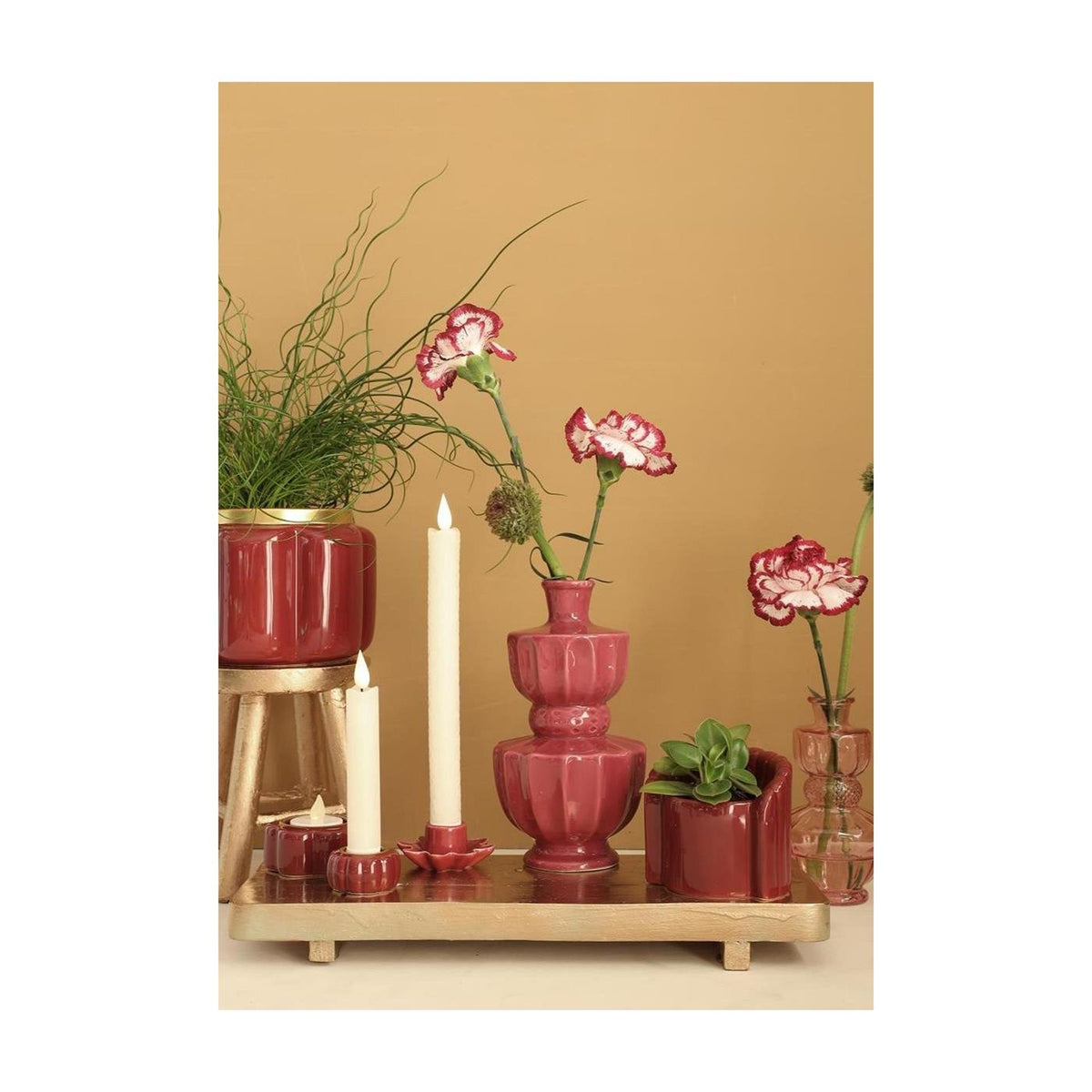 Ideas 4 estaciones portavelas puf cereza ø7xh3,4cm
