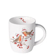Taza Ambiente 0,2l petirrojos navideños blanco