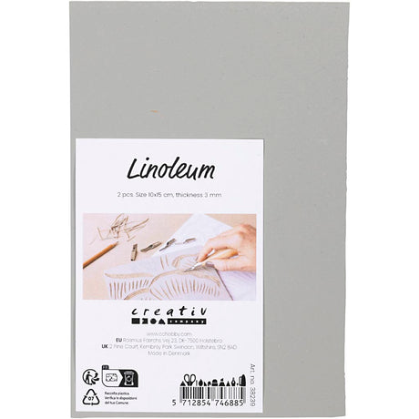 Empresa creativa https: www.cchobby.nl linóleo-tamaño-10x15-cm-espesor-3-mm-gris-2-piezas-1-caja