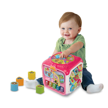 Cubo de actividades para bebé Vtech - juguetes educativos para bebé - animales, números y colores - regalo - de 9 a 36 meses - rosa